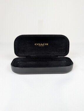 Coach New York Embossed Logo Sunglasses Case Black Leather OS Unisex